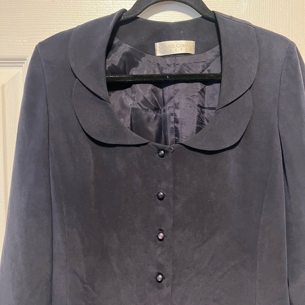 Vintage Dana Buchman Navy Long Sleeve Dress